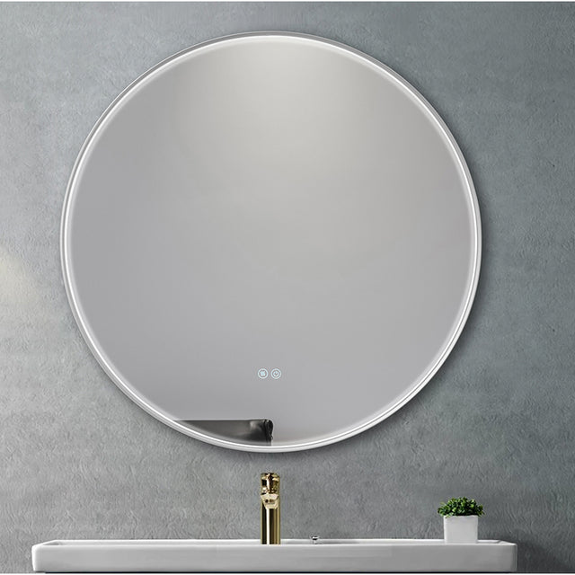Fabro Silver Ip44 Led Round Bathroom Mirror