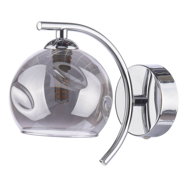 Nakita Wall Light Polished Chrome Smoked Dimpled Glass