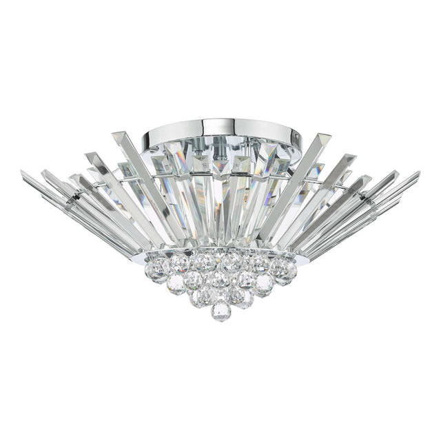 Nimbus 5 Light Flush Polished Chrome Crystal