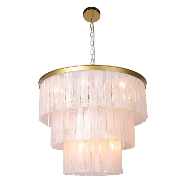 MAISON 3 TIER TEXTURED GLASS PENDANT