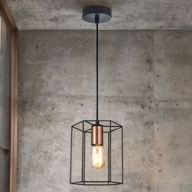 Black &Amp; Copper Finish Ciana Vintage Pendant