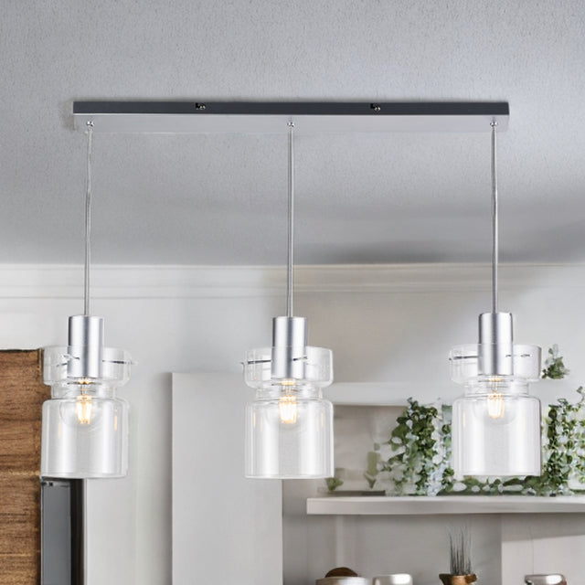 Silver Finish W/ Clear Glass Camden Pendant Fitting