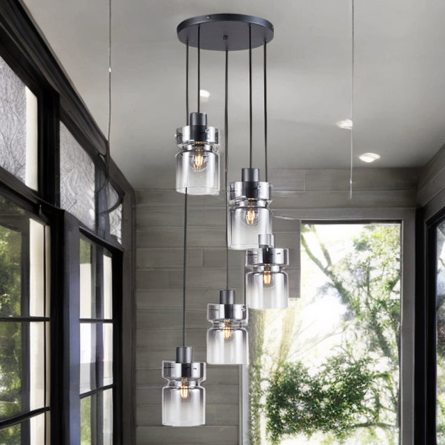 Matt Grey Finish W/ Smoke Glass Camden Pendant Fitting