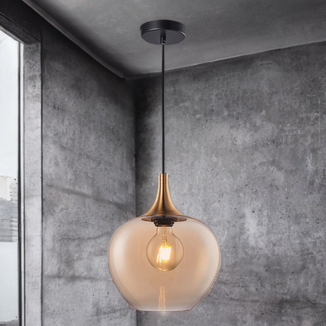 Berkley Large Glass Pendant (Amber Glass)
