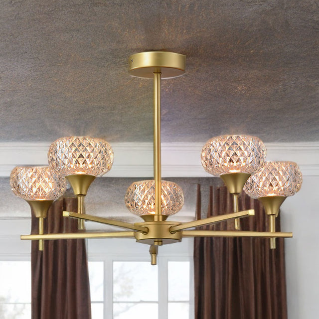 Ip44 Alpine 5L Black Semi Flush Pendant
