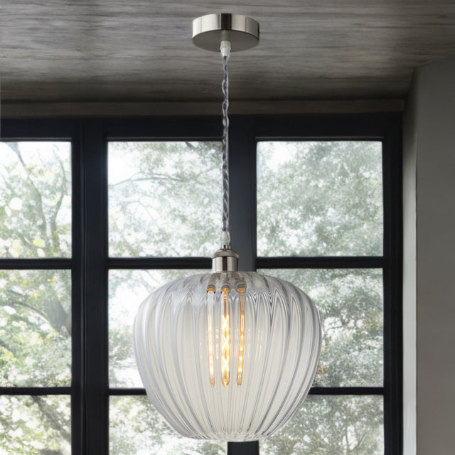 Glass Pendant C/W Suspension