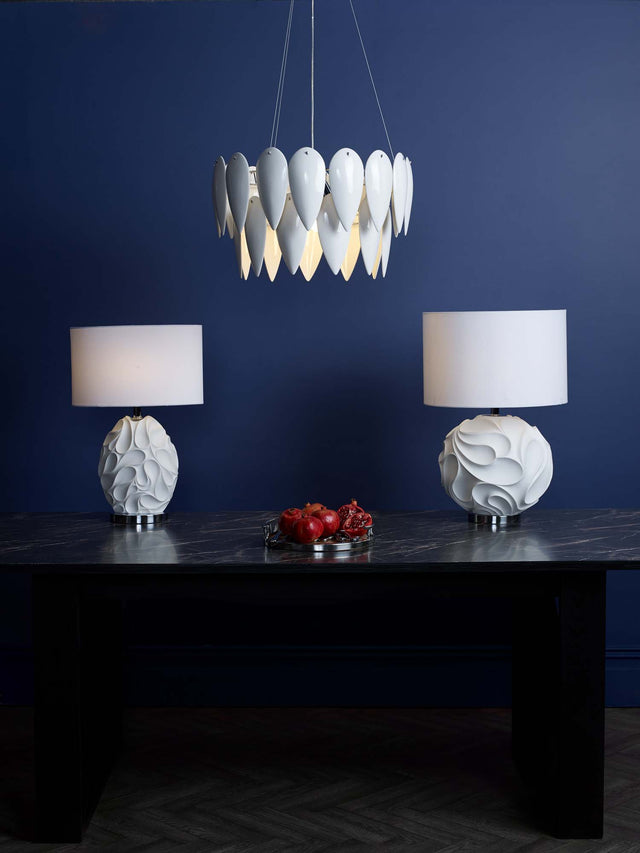 Phillipa 3 Light Pendant White Ceramic