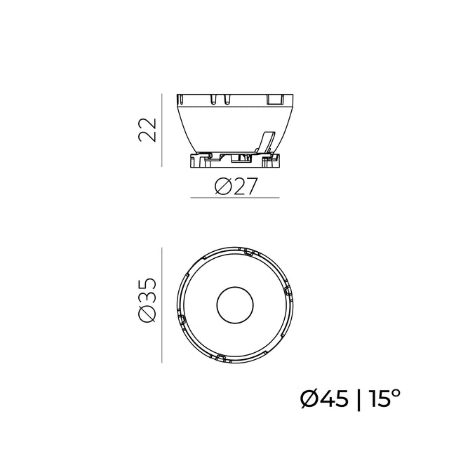 Pipe Clear Lens 15 degree