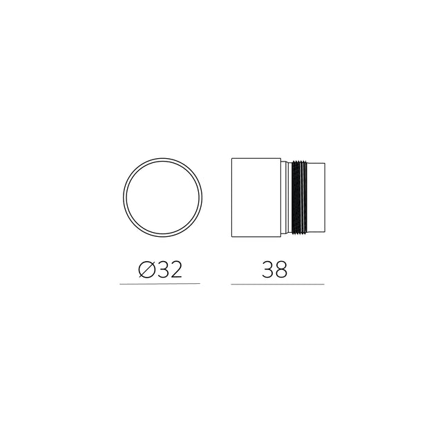 Pipe SLIM Ø32 mm Acrylic Cylindrical Transparent/Sanded Shield