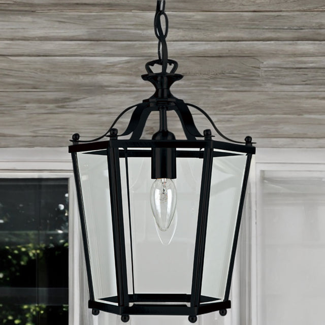Matt Black Panel Lantern
