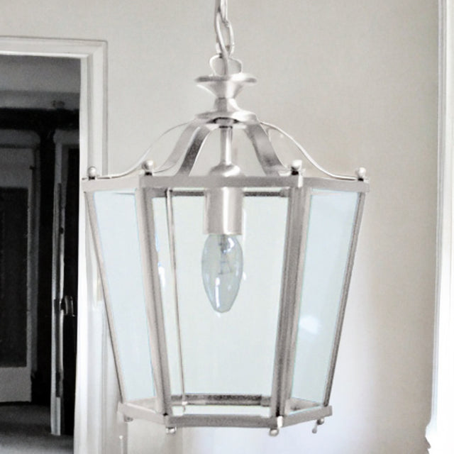 Satin Nickel Panel Lantern