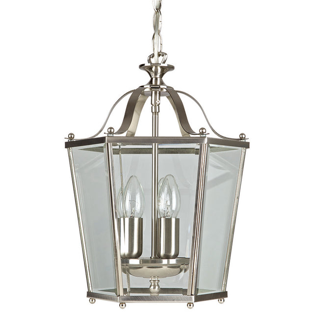 SATIN NICKEL PANEL LANTERN