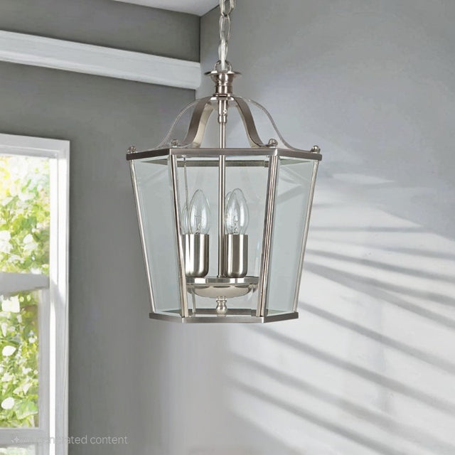 Satin Nickel Panel Lantern