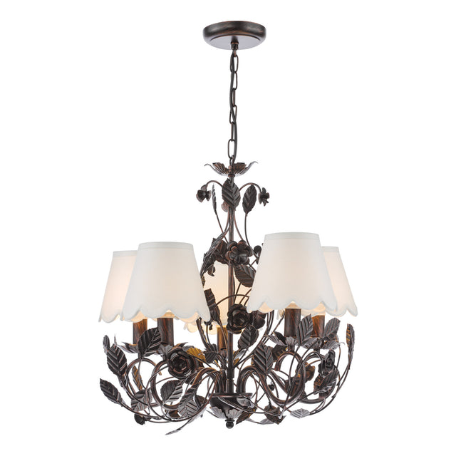 Priscilla 5 Light Pendant Matt Black/Bronze Fitting Only