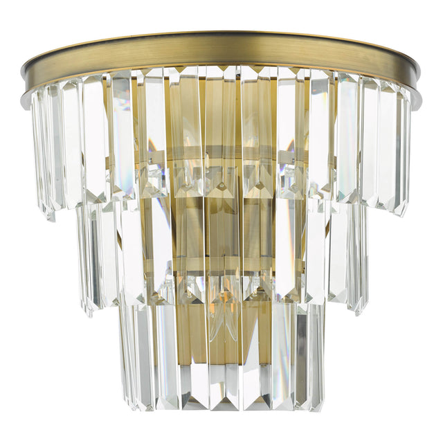 Rhapsody 3 Light Wall Light Crystal and Bronze