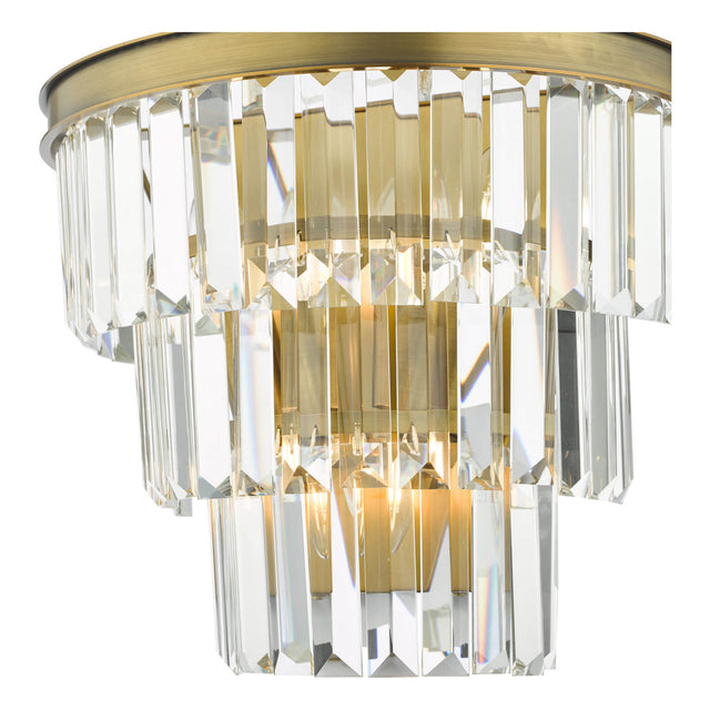 Rhapsody 3 Light Wall Light Crystal and Bronze