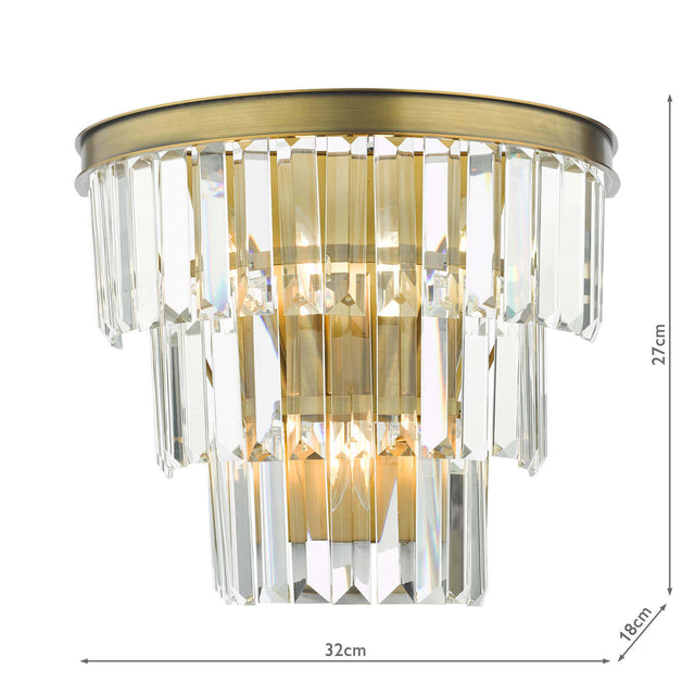 Rhapsody 3 Light Wall Light Crystal and Bronze