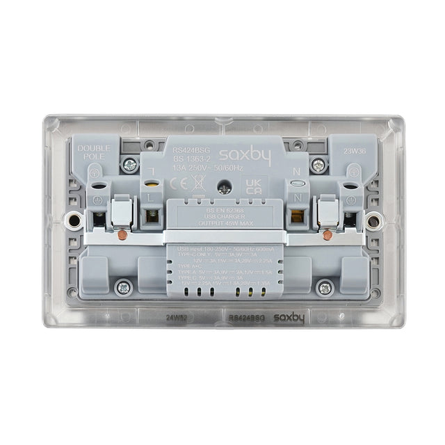 13A 2G DP Switched Socket with 45W USB A+C