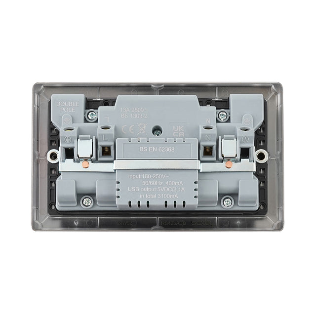 13A 2G DP Switched Socket with 15.5W USB A+C