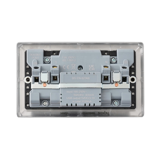 13A 2G DP Switched Socket with 15.5W USB A+C