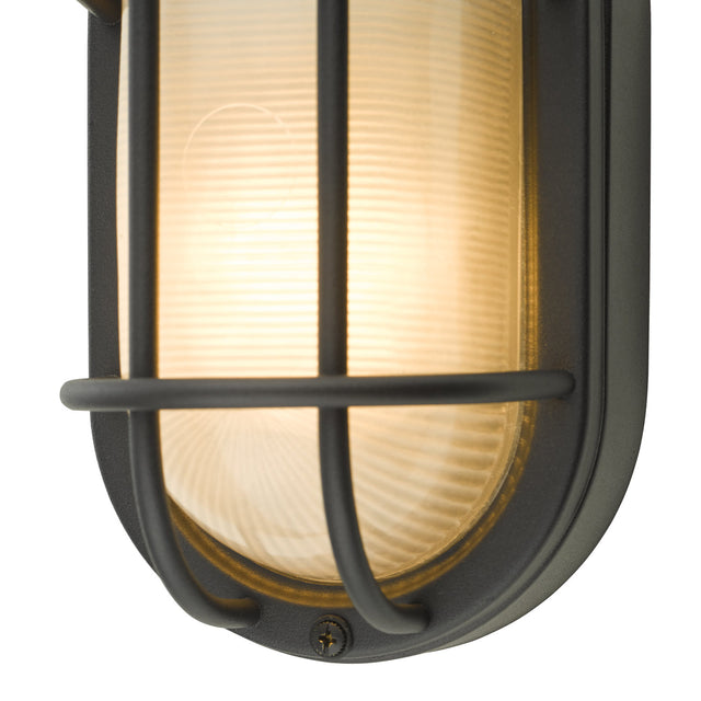 Salcombe Oval Outdoor Wall Light Matt Black IP44
