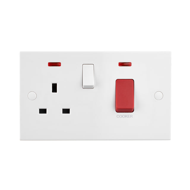 45A DP Cooker Switch with 13A Socket with Neon