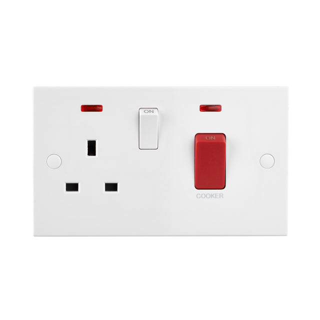 45A DP Cooker Switch with 13A Socket with Neon