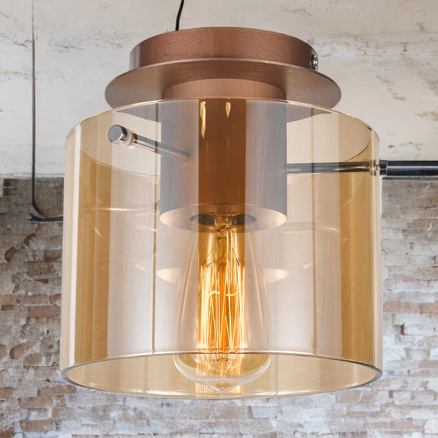 Amber Vintage Style Glass Surface Fitting