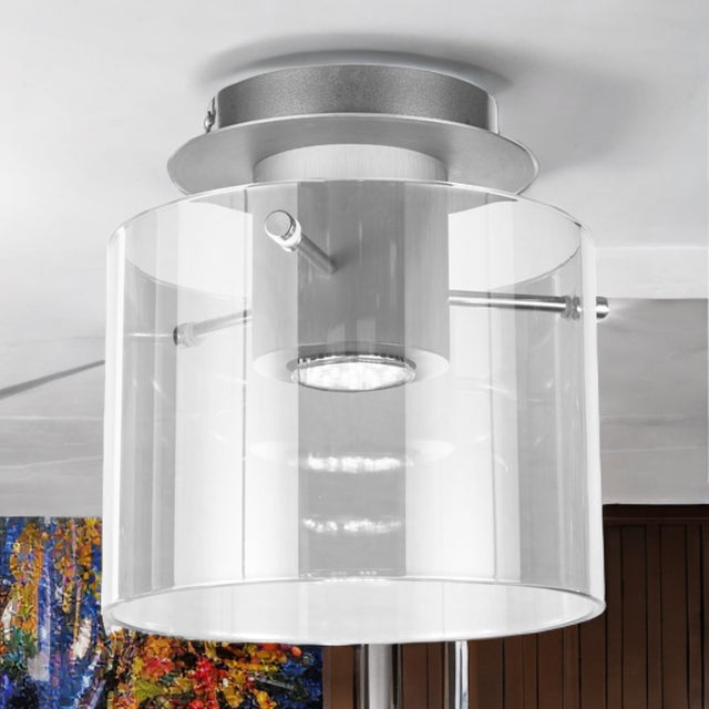 Aluminum Finish Vintage Style Clear Glass Surface Light