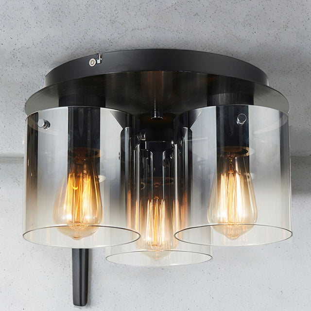 Fading Black Vintage Style Glass Surface Fitting