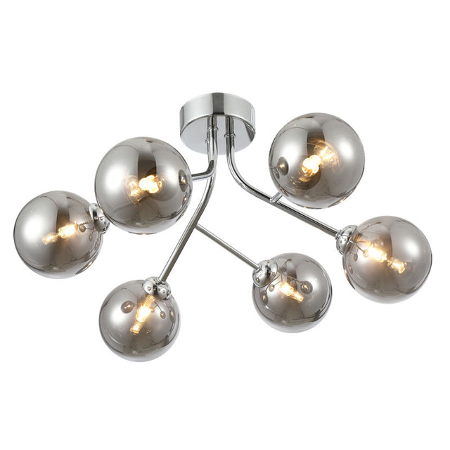 POLISHED CHROME FINISH with SMOKED GLASS NASA SURFACE FITTING