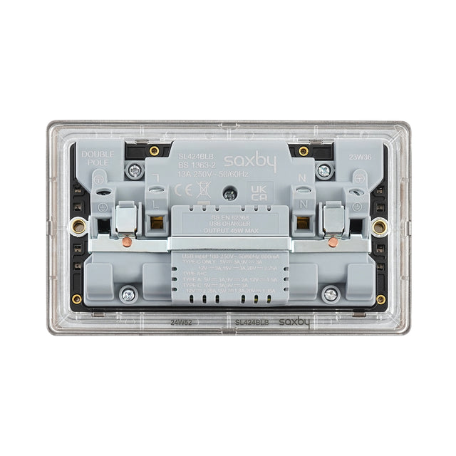 13A 2G DP Switched Socket with 45W USB A+C