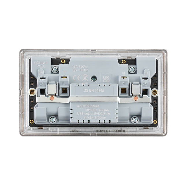 13A 2G DP Switched Socket with 15.5W USB A+C