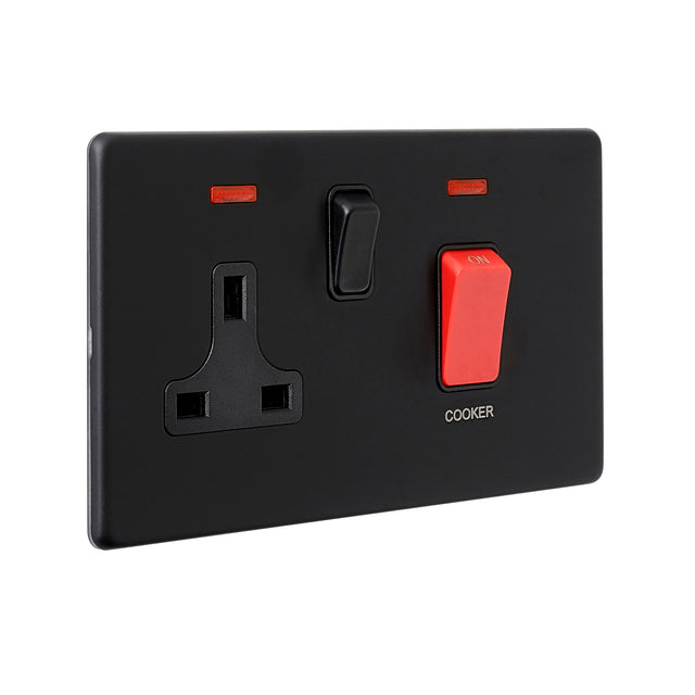 45A DP Cooker Switch with 13A Socket with Neon