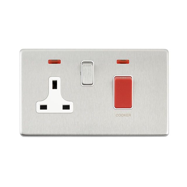 45A DP Cooker Switch with 13A Socket with Neon