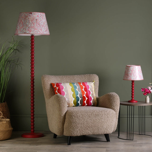 Spool Table Lamp Gloss Red Base Only