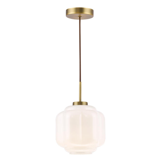 Summit Pendant Antique Brass and Smoked Glass