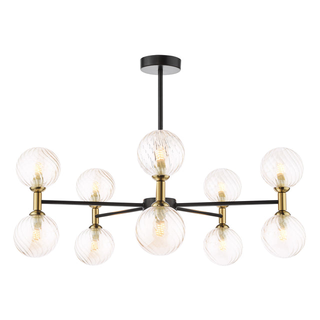 Takara 10Lt Semi Flush Black Brnz Complete With Twisted Ball Gls Amber