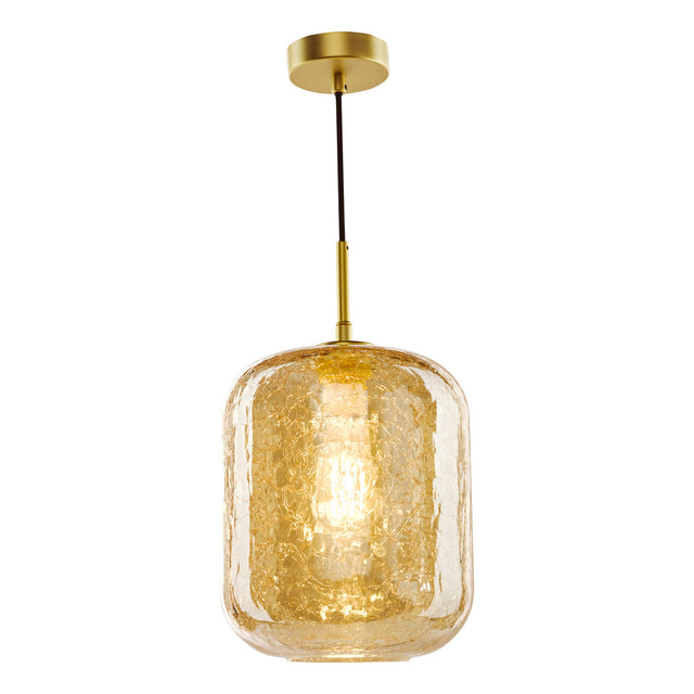 Tavia 1Lt Pendant Gold & Amber