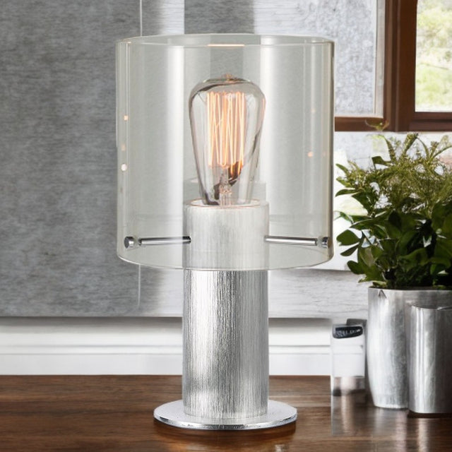 Clear Vintage Glass Table Lamp