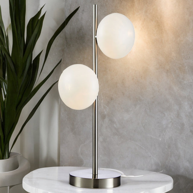 Satin Nickel W/ Opal Glass Kosmo Table Lamp