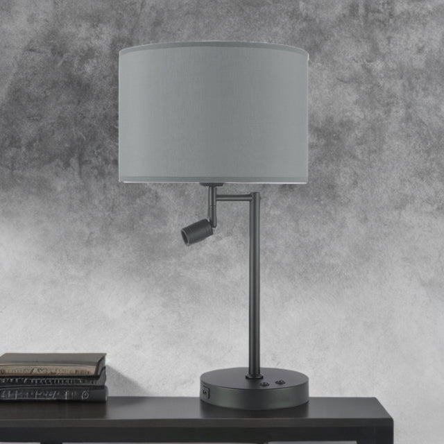 Black W/ Grey Shade Ashley Table Lamp