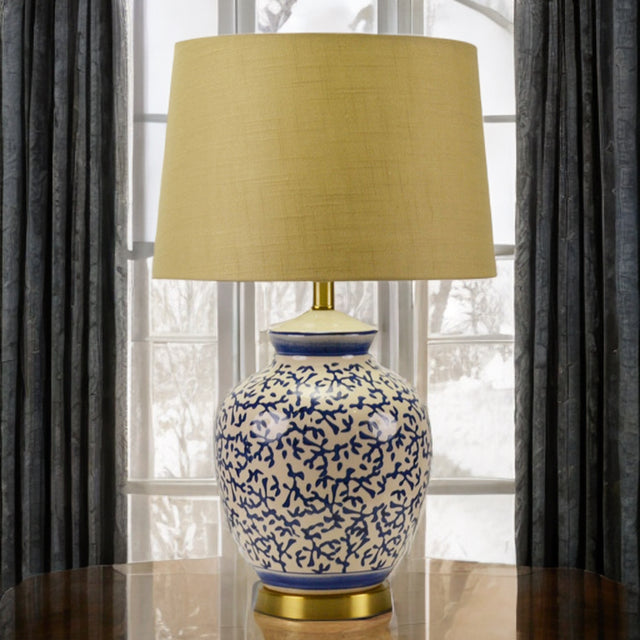 Blue &Amp; Cream Classic Ceramic Lamp