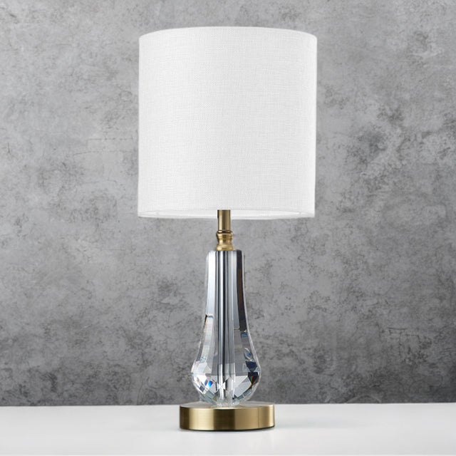 Decorative Crystal Table Lamp (Satin Brass)