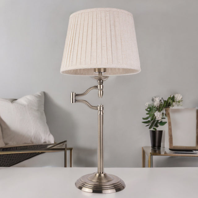 Antique Brass W/ Cream Shade Table Lamp