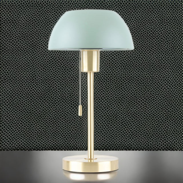 Bella Brass Table Lamp C/W Green Dome Shade