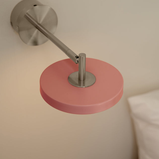 Asteria Short wall lamp, steel, nuance rose, hardwired - lifestyle