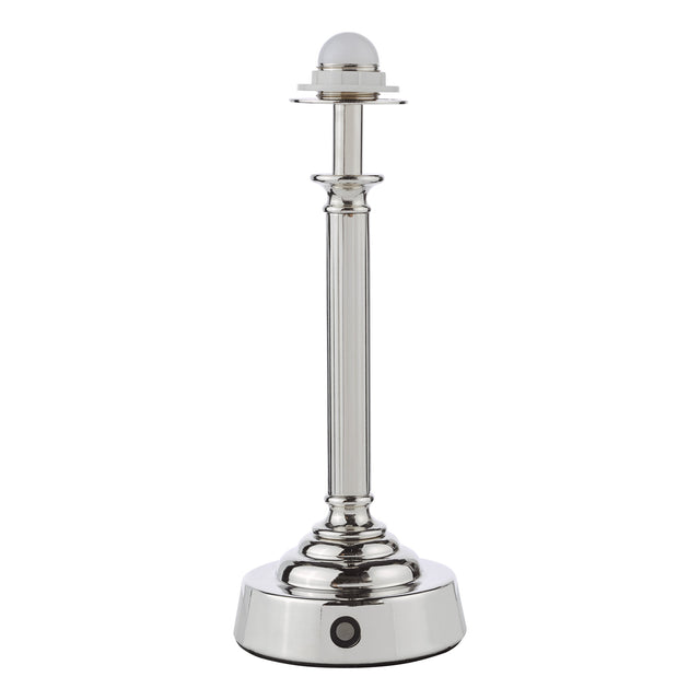 Virgil Rechargeable Table Lamp Polished Nickel Base Only LED
