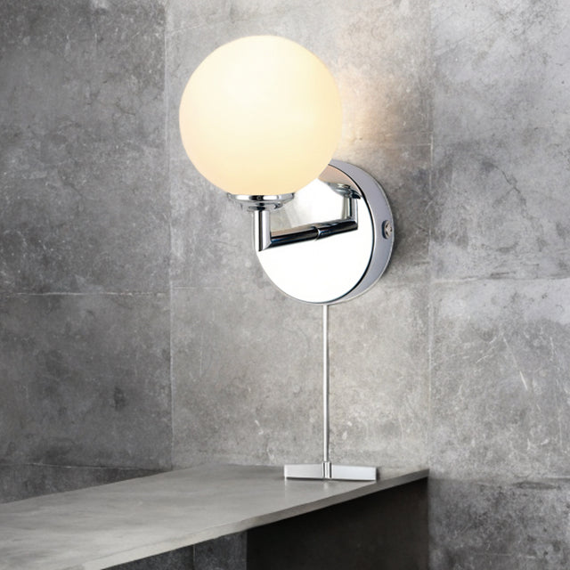 Polished Chrome Mini Globe Ip44 Wall Light