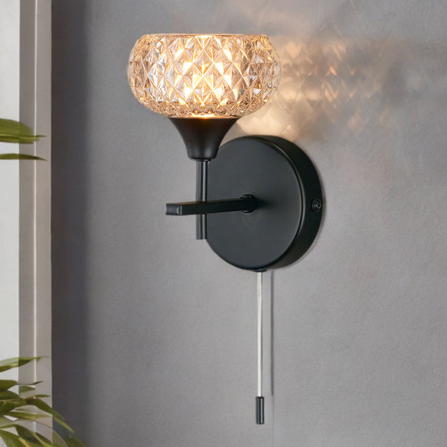 Ip44 Alpine 1L Black Wall Lightt